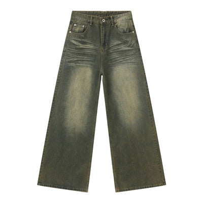 Jeans Azul Cyan Estilo Retro Americano con Desgastes para Hombre - Image 6