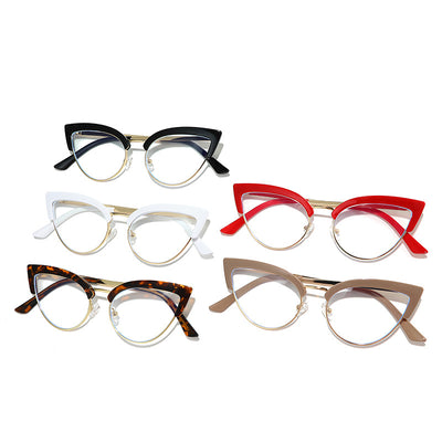 Gafas Elegantes Marco Grande Metal Mitad Inferior - Image 4