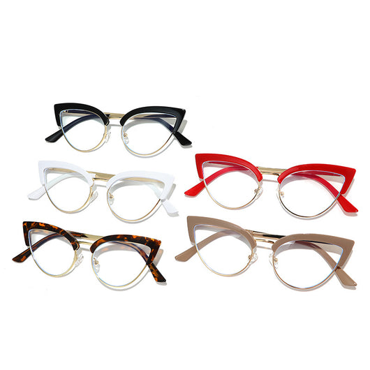 Gafas Elegantes Marco Grande Metal Mitad Inferior - Image 4