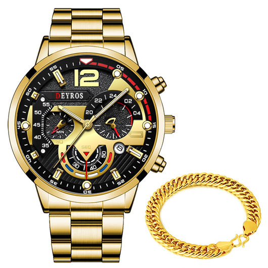 Reloj Deportivo de Acero Inoxidable con Seis Agujas - Cuarzo Resistente para Hombre - Image 9