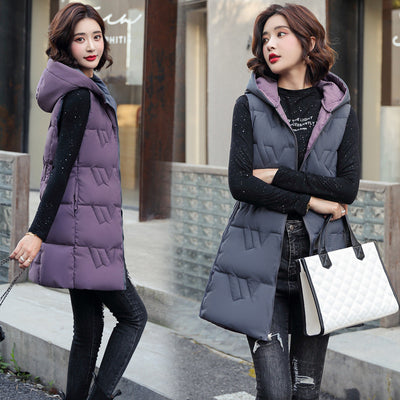 Abrigo Parka Acolchado Reversible con Capucha para Mujer - Image 2
