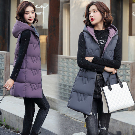 Abrigo Parka Acolchado Reversible con Capucha para Mujer - Image 2