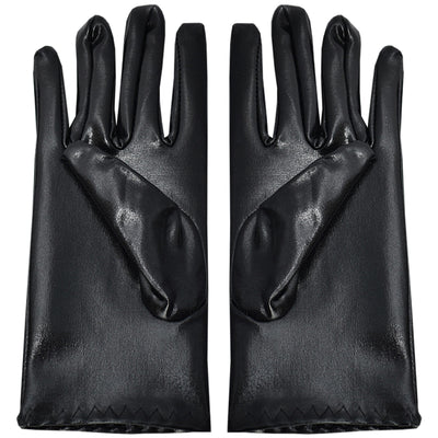 Guantes de Cuero Charol Negro Ajustados Finos - Image 5