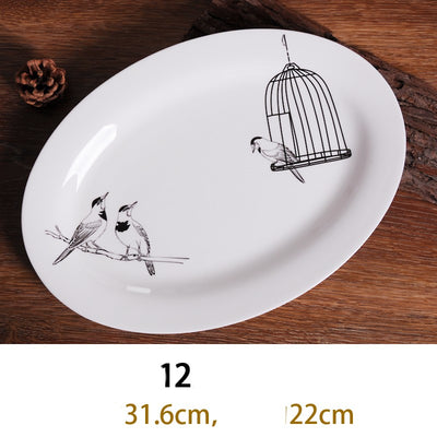 Plato Hondo de Porcelana Bone China Estilo Europeo Creativo - Image 11