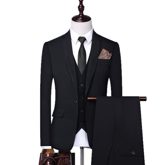 Traje de Novio Tres Piezas Color Sólido Premium - Image 5