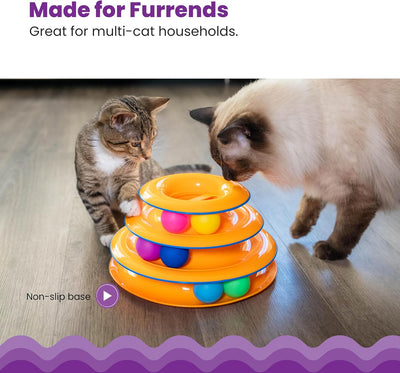 Torre de Juego Interactiva para Gatos con 3 Niveles y Bolas Giratorias - Image 4