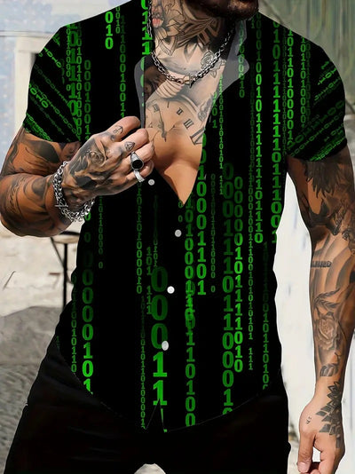Playera Manga Corta Impresa en 3D para Hombre Verano - Image 19