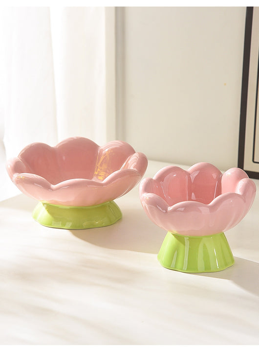 Comedero Elevado para Gatos de Cerámica Rosa - Diseño Inclinado Anti-Vómito y Fatiga de Bigotes - Image 15