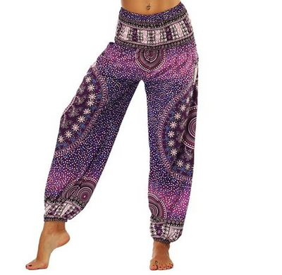 Pantalones Harem Estampados Digitales con Cintura Elástica Suelta - Image 24