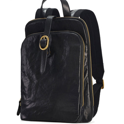 Mochila de Cuero Genuino Retro Laminado - Image 3