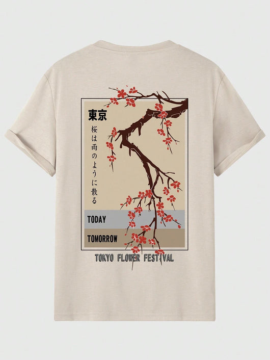 Playera Estampada Festival de Flores Tokio para Hombre - Image 7