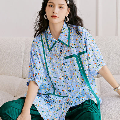 Cardigan Estampado Manga Corta Dulce y Moderno para Mujer - Image 5
