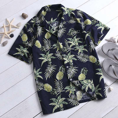 Camisa Hawaiana Estampada Completa con Cuello Vuelto para Hombre - Manga Corta Verano - Image 6