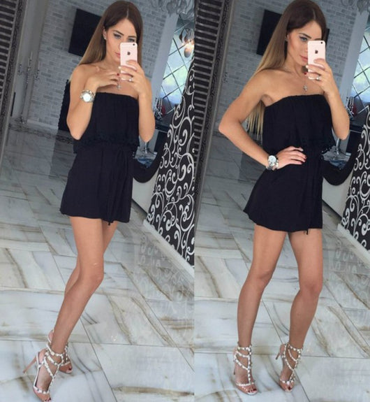 Jumpsuit Strapless Ajustado con Envolvente en el Pecho - Image 4