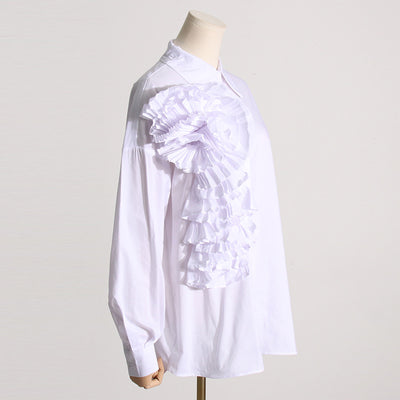 Blusa Casual con Flores Tridimensionales y Detalles de Volantes - Image 29