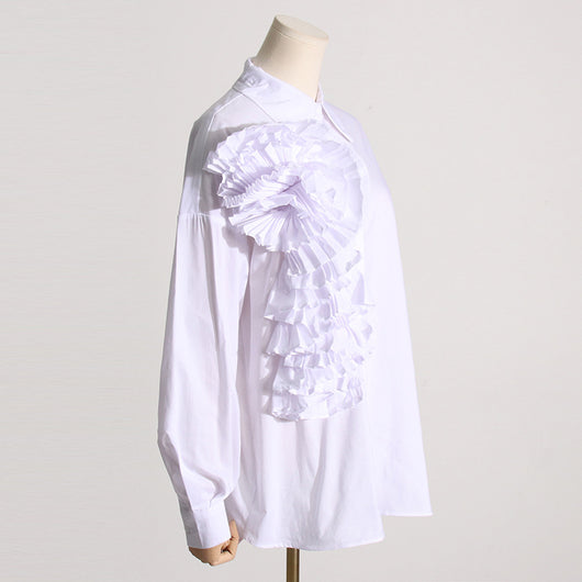 Blusa Casual con Flores Tridimensionales y Detalles de Volantes - Image 29