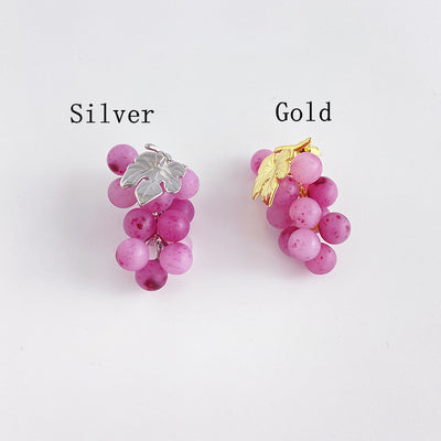 Aretes Uva Púrpura y Azul - Diseño Europeo Moderno con Personalidad - Image 8