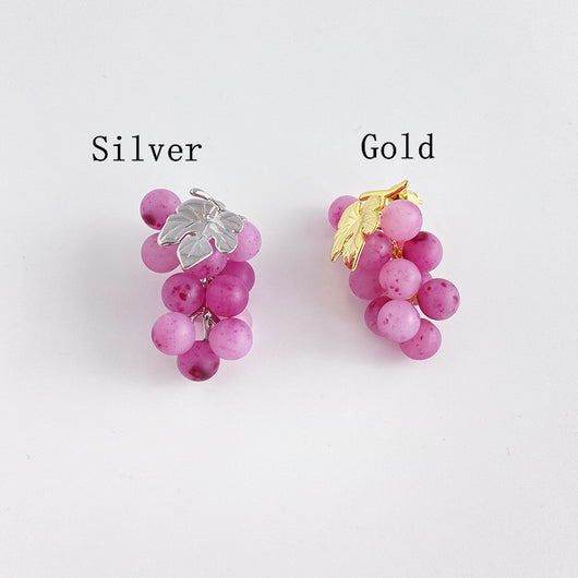 Aretes Uva Púrpura y Azul - Diseño Europeo Moderno con Personalidad - Image 8