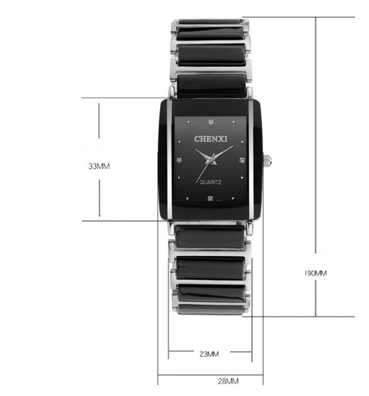 Juego de Relojes de Pareja con Diamante Cuadrado de Cuarzo - Image 11