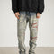 Jeans Rectos Rojo con Parches - Estilo Urbano Moderno
