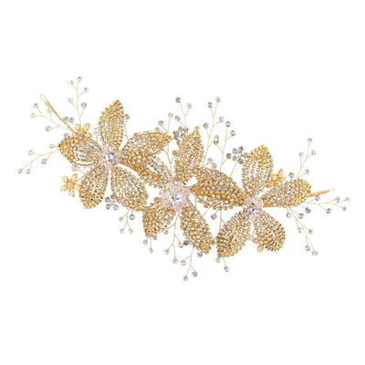Diadema Nupcial con Flores y Cristales Brillantes para Novia - Image 4