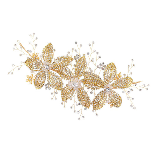 Diadema Nupcial con Flores y Cristales Brillantes para Novia - Image 4