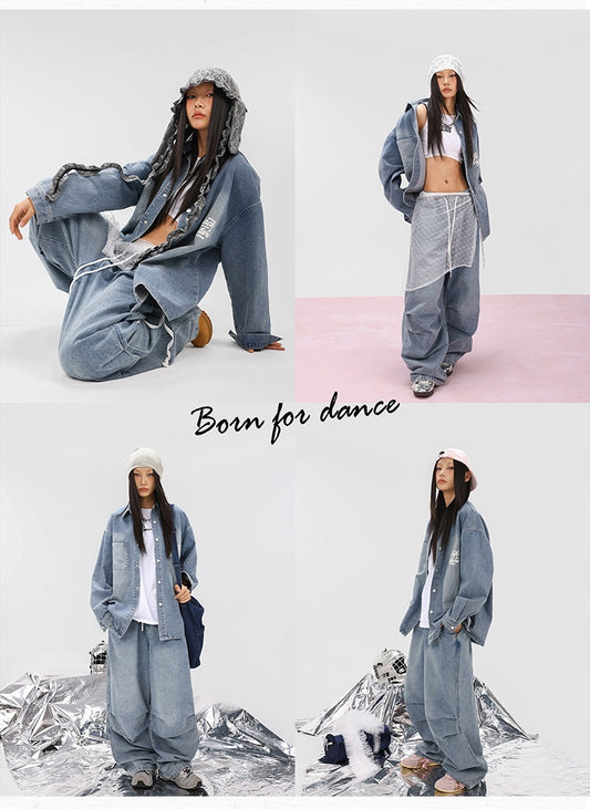 Conjunto Hip Hop Urbano: Camisa y Pantalón Denim Estilo Callejero - Image 2