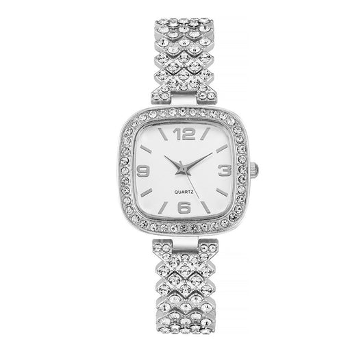 Reloj Cuadrado Pequeño de Diamantes Completos para Mujer con Pulsera - Image 3