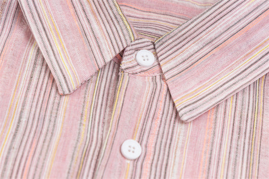 Camisa Holgada a Rayas Contraste para Hombre Otoño - Image 10