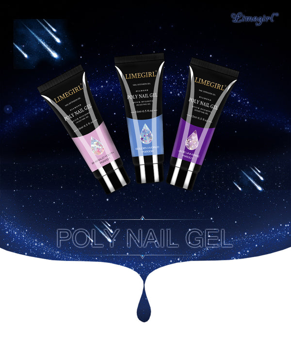 Gel de Extensión de Uñas con Purpurina de 12 Colores - Sin Dolor