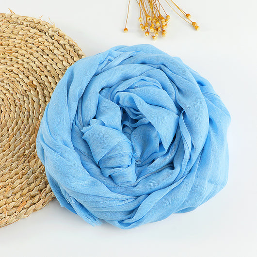 Pañuelo Artístico de Algodón y Lino en Colores Puros para Mujer - Image 14