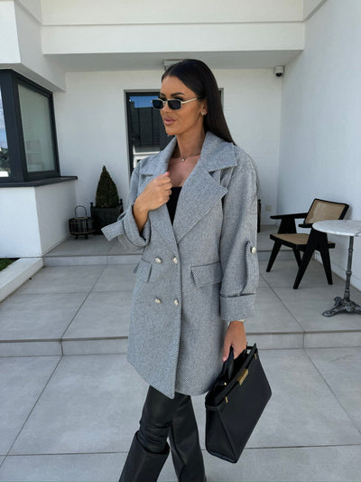 Abrigo de Lana con Cuello H Elegante para Desplazamientos Diarios - Image 28