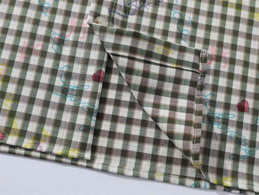 Camisa Suelta a Cuadros Manga Corta para Hombre - Image 8