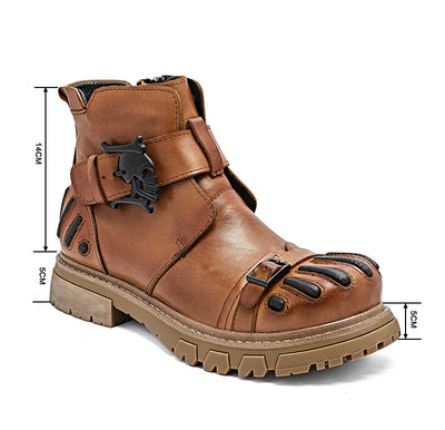 Botas Martin de Cuero para Hombre - Estilo Punk Rock con Suela Industrial - Image 8