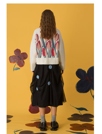 Suéter Holgado con Estampado Vintage de Tulipanes - Image 19