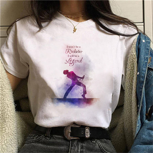 Camiseta Estampada Cuello Redondo Manga Corta para Mujer - Image 3