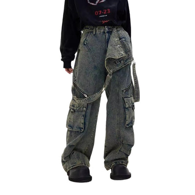 Pantalones Vaqueros Estilo Vintage Americano con Costuras de Diseño - Image 5