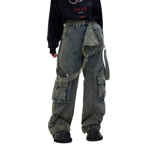 Pantalones Vaqueros Estilo Vintage Americano con Costuras de Diseño - Image 5