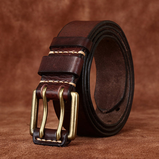 Cinturón de Cuero para Hombre con Hebilla Doble Pasador - Image 11