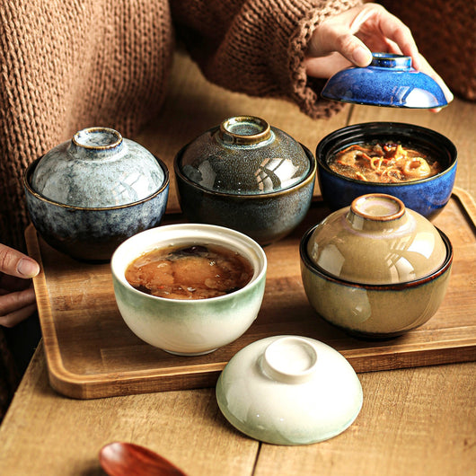 Olla de Cerámica para Baño María con Tapa - Recipiente Ideal para Postres