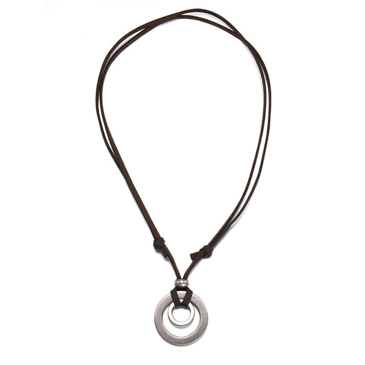 Collar de Cuero Hueco con Doble Círculo - Image 13