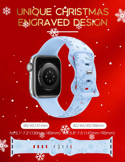 Correa de Reloj Navideña con Grabado Láser de Copo de Nieve en Silicona Texturizada - Image 10