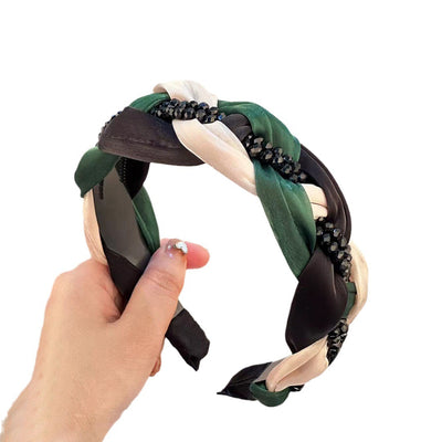 Diadema Retorcida con Perlas - Accesorio Tejido a Mano - Image 5