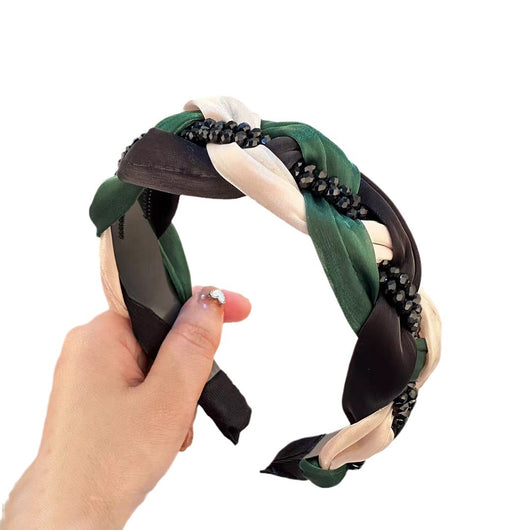 Diadema Retorcida con Perlas - Accesorio Tejido a Mano - Image 5