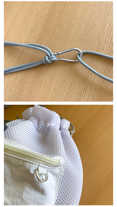 Bolsa Bucket de Malla con Cordón - Bolso Mensajero Chic para Mujeres - Image 15