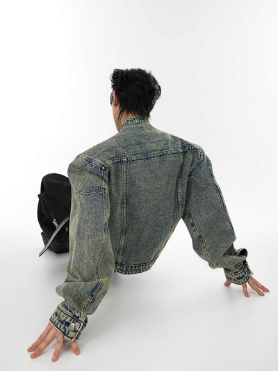 Chaqueta de Diseño Metalizado sin Cuello para Hombre - Image 5