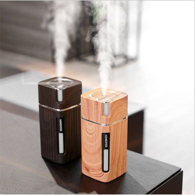 Difusor Ultrasónico con Humidificador LED y Aroma Terapia - Diseño Madera USB - Image 4