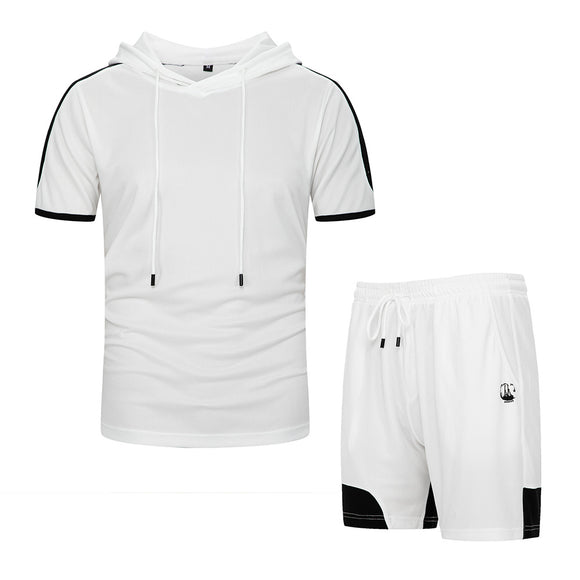 Conjunto Deportivo Casual con Capucha y Combinación de Colores para Hombre