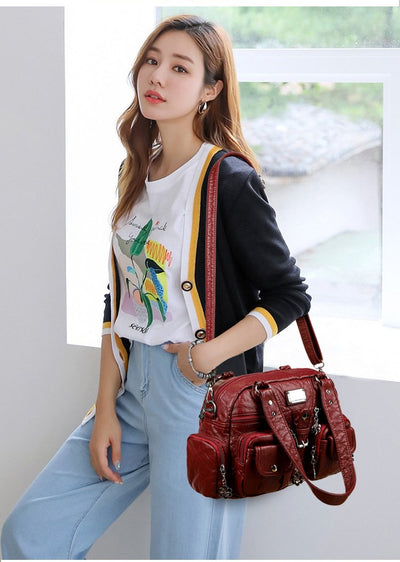 Bolso Mensajero Retro Vintage Estilo Europeo Americano para Mujer - Image 16