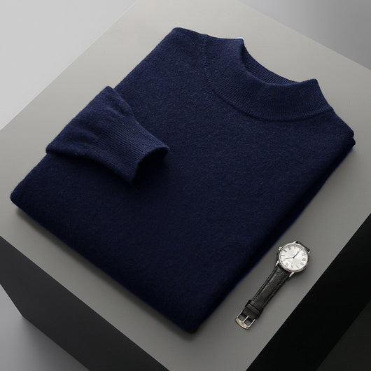 Suéter de Cuello Medio en Lana para Hombre - Pullover Ligero Otoño Invierno - Image 8
